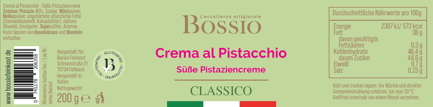 Bossio Feinkost Pistaziencreme 200g