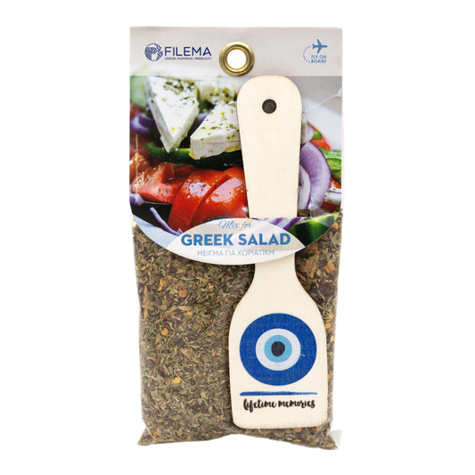 Griechische Salat-Gewürzmischung mit Holzlöffel - 50g