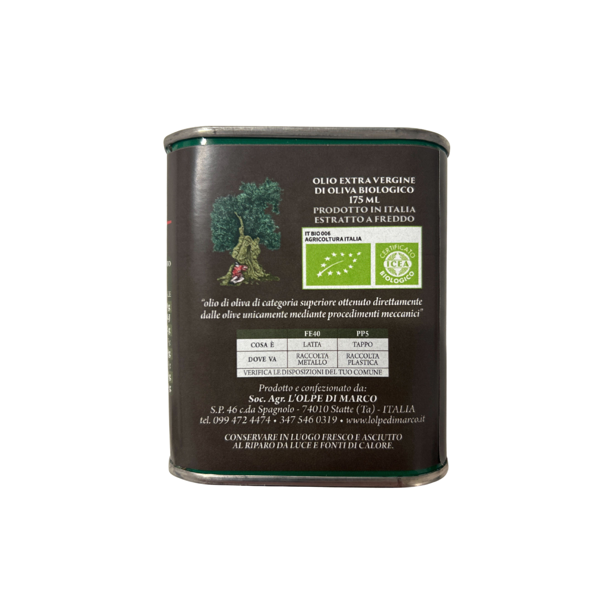 Olio extra vergine frantoio leccino - 175ml