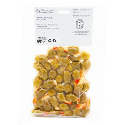 Grüne Oliven gefüllt mit Orange – 250 g
